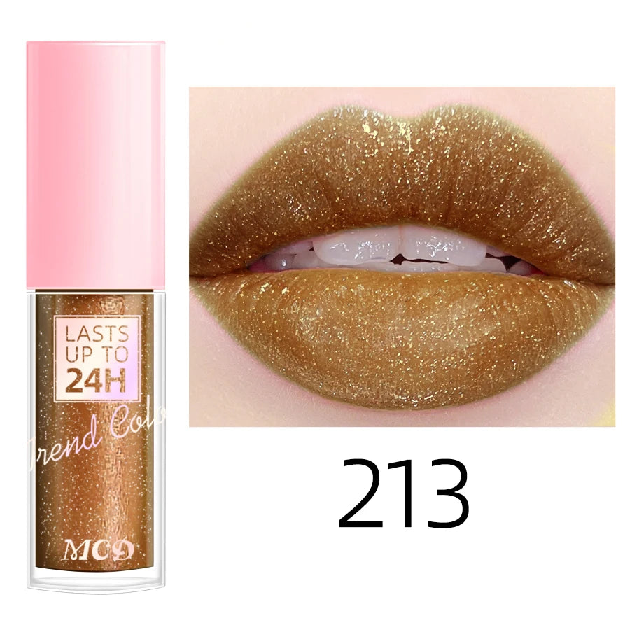 18 Colors Glitter Lip Glaze Long Lasting Gloss Waterproof Liquid Qme 213