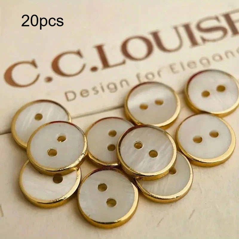 Resin Circular Button Craft Sewing Button 2-Hole Handmade DIY Accessory (11.5mm) Qme 20pcs