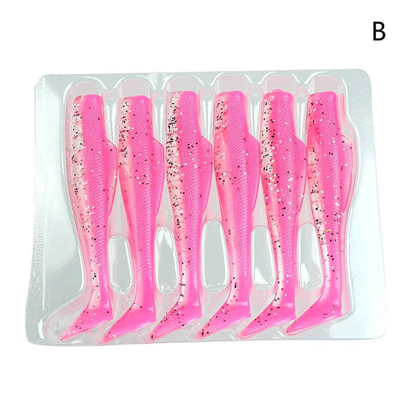 Lot Soft Swimbait Floating T-tail Fishing Lure TPR Paddle Tail Qme B