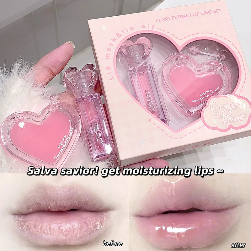 Gege Bear Plant Extract Lip Balm Moisturizing Gloss Colorless Qme