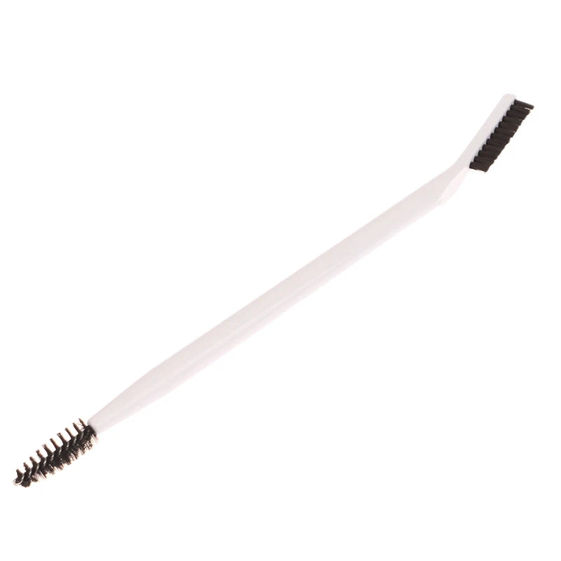 Double-ended Eyebrow Eyelash Brush Reusable Grooming Tool Comb Shaper Qme White