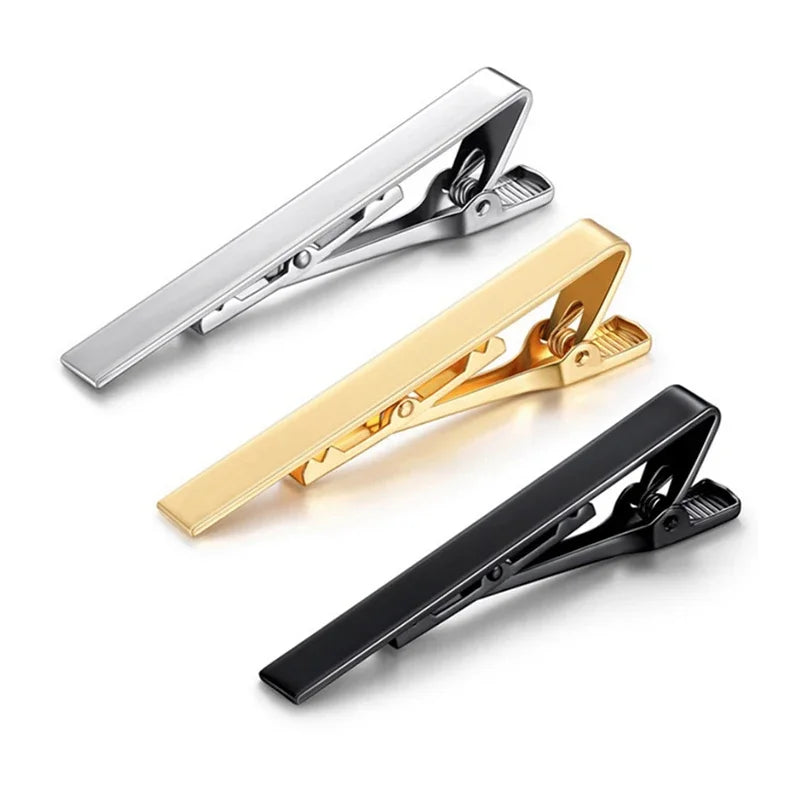 Tie Clip Fashion Ties Men Metal Tone Simple Bar Clasp Practical Qme