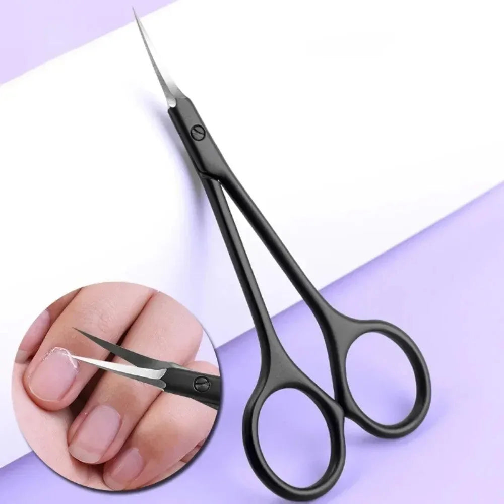 Stainless Steel Cuticle Scissors Dead Skin Remover Nails Art Clippers Qme
