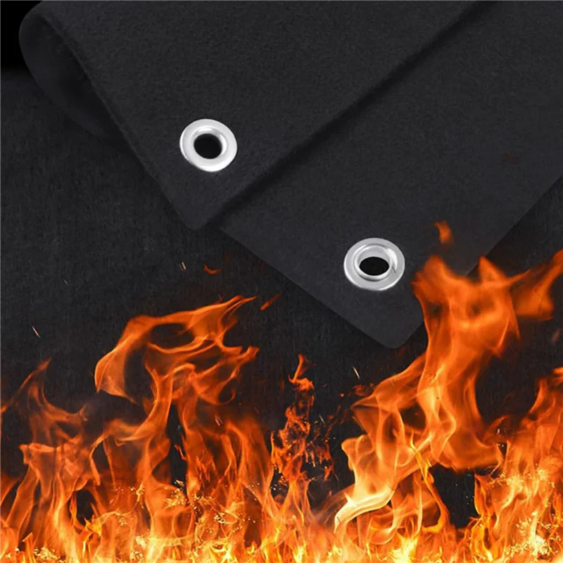 A02F-2X Welding Blanket Fireproof, Opening Shape Welding Mat,Heatresistant Solder Blanket Up To 1800°F,Flame Retardant Carbon Qme