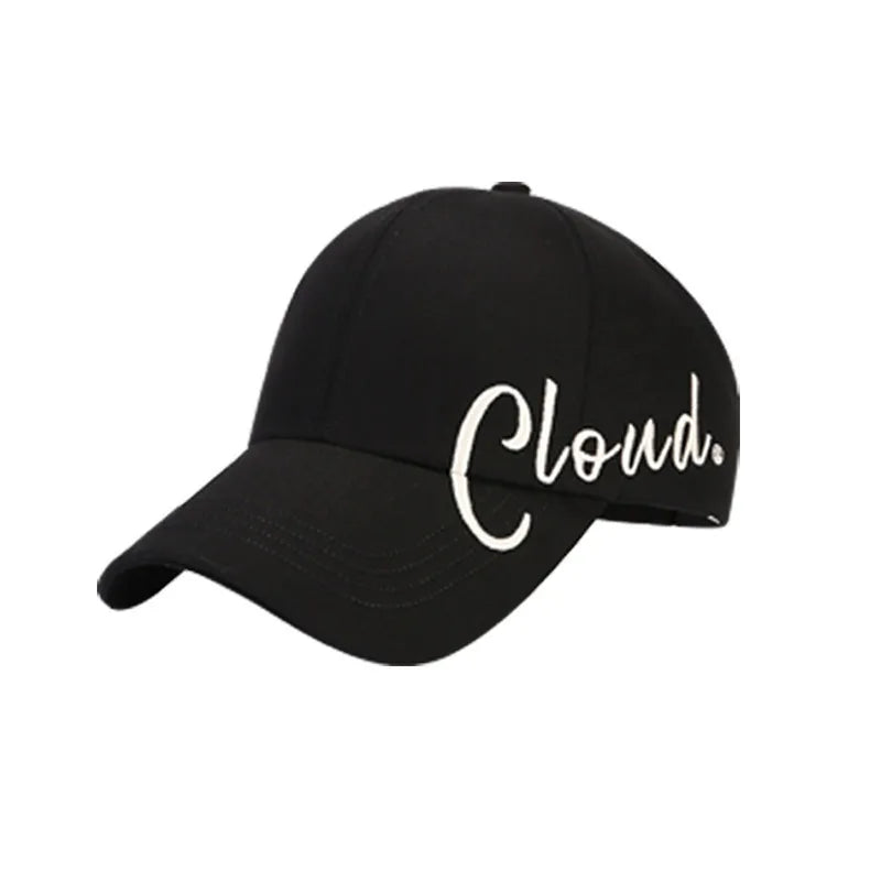 Women's Sun Hat Ponytail Hole Breathable Empty Baseball Cap Summer Qme black
