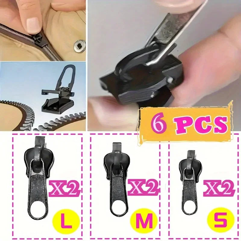 Fixed Zipper Repair Kit, Zipper Slider Repair Kit, Fixed Zipper Detachable Rescue Replacement Kit, Jacket Instant Zipper Set, Qme