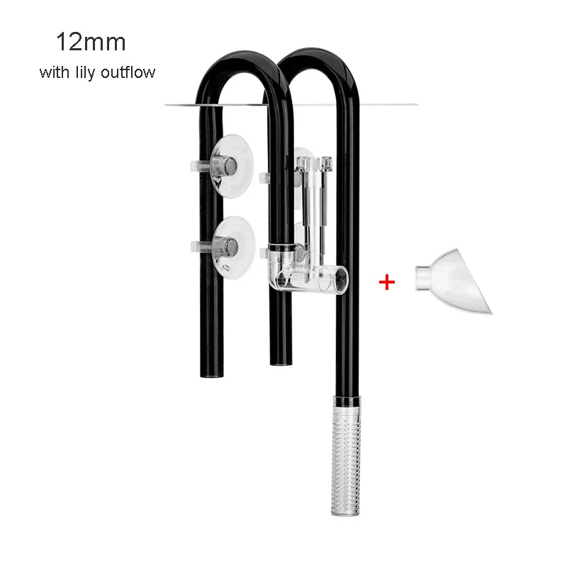 AQUAPRO Plastic Inflow Outflow Inlet Outlet Skimmer Lily Aquarium Accessories Tank Pipe Fish Water Filtro Fishbowl Akvarium Qme Black 12 lily