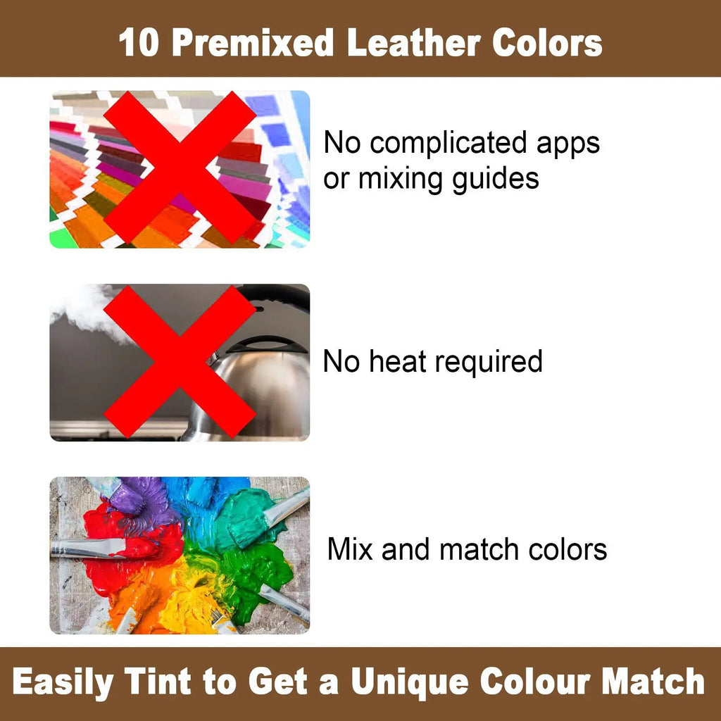 Car Leather Repair Gel Home Sofa Scratch Cracks Paint Care Shoes Complementary Color Refurbishing Auto Leather Restore Color Kit Qme