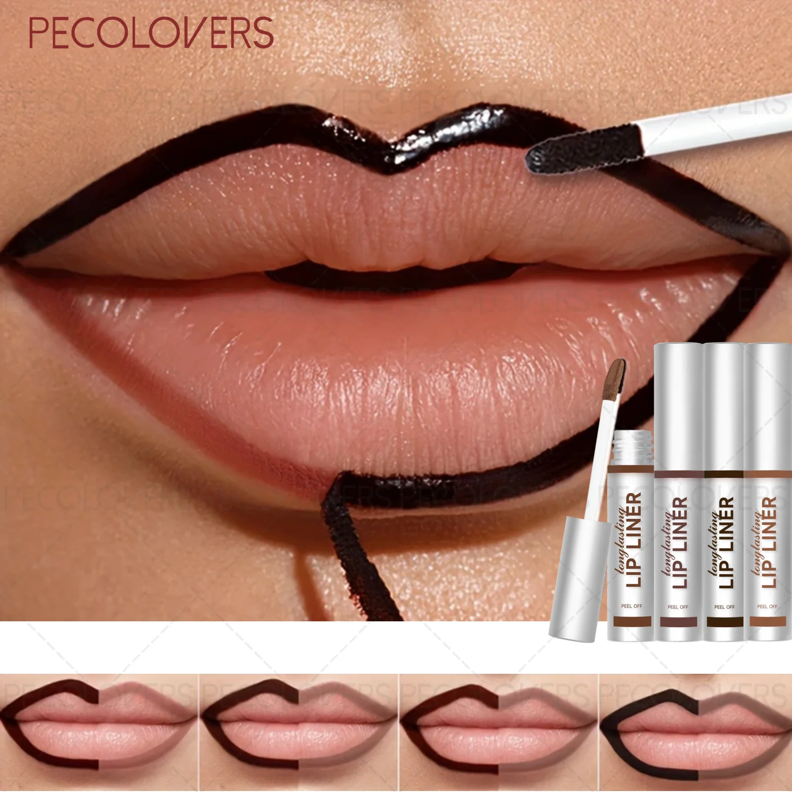 Tear-off Lip Liner Gloss Create Custom Line Waterproof Matte Tint Qme