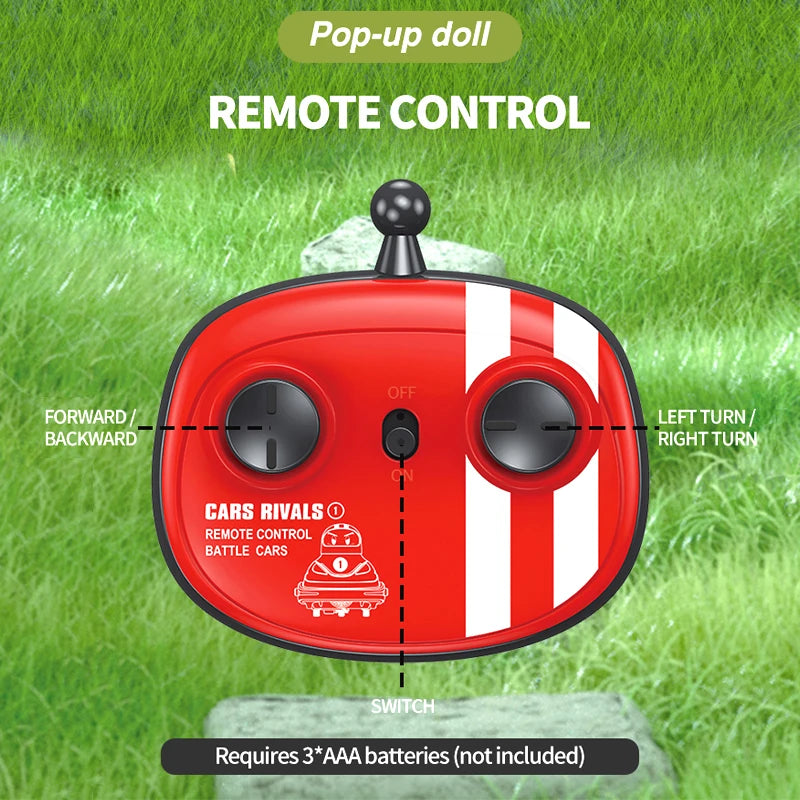 RC Toy 2.4G Super Battle Bumper Car Pop-up Doll Crash Bounce Ejection Light Children's Remote Control Toys Gift for Parenting Qme