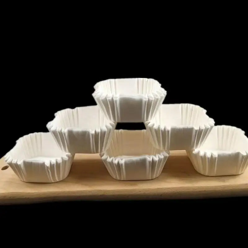 100/250Pcs Paper Holder Square Paper Liner Medium Size 45/50/55/62mm Paper Tray Oil Proof Cup Qme 100pcs 45mm White