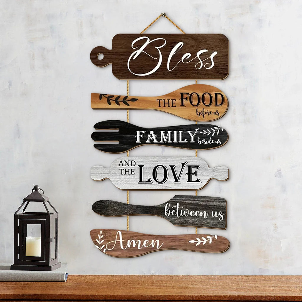 Restaurant Kitchen Family Blessings Wooden Wall Decorations, Kitchen Dining Area Wall Decorations, Home Decor Qme