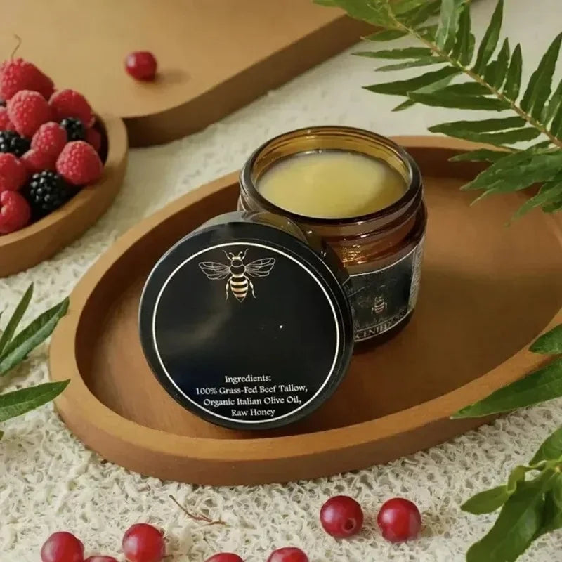 Organic Grass Fed Beef With Raw Honey Moisturizing Cream For Soft Smooth Skin Handmade All-Natural Moisturizer Skin Qme