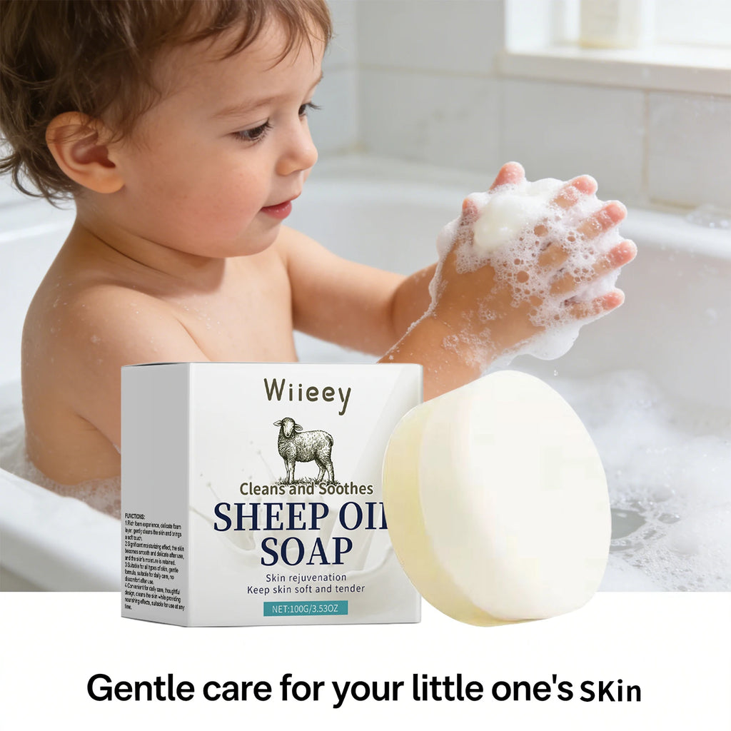 Natural Sheep Oil Soap Children Deeply Cleaning Remove Stains Improve Qme