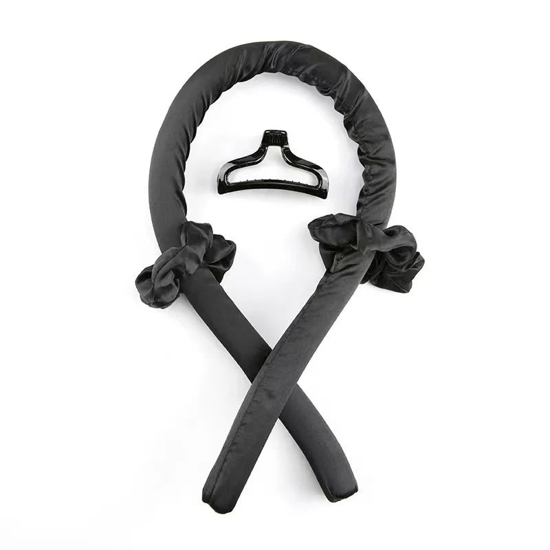 Heatless Curling Rod Headband No Heat Silk Curls Ribbon Hair Rollers Qme Black China Mainland