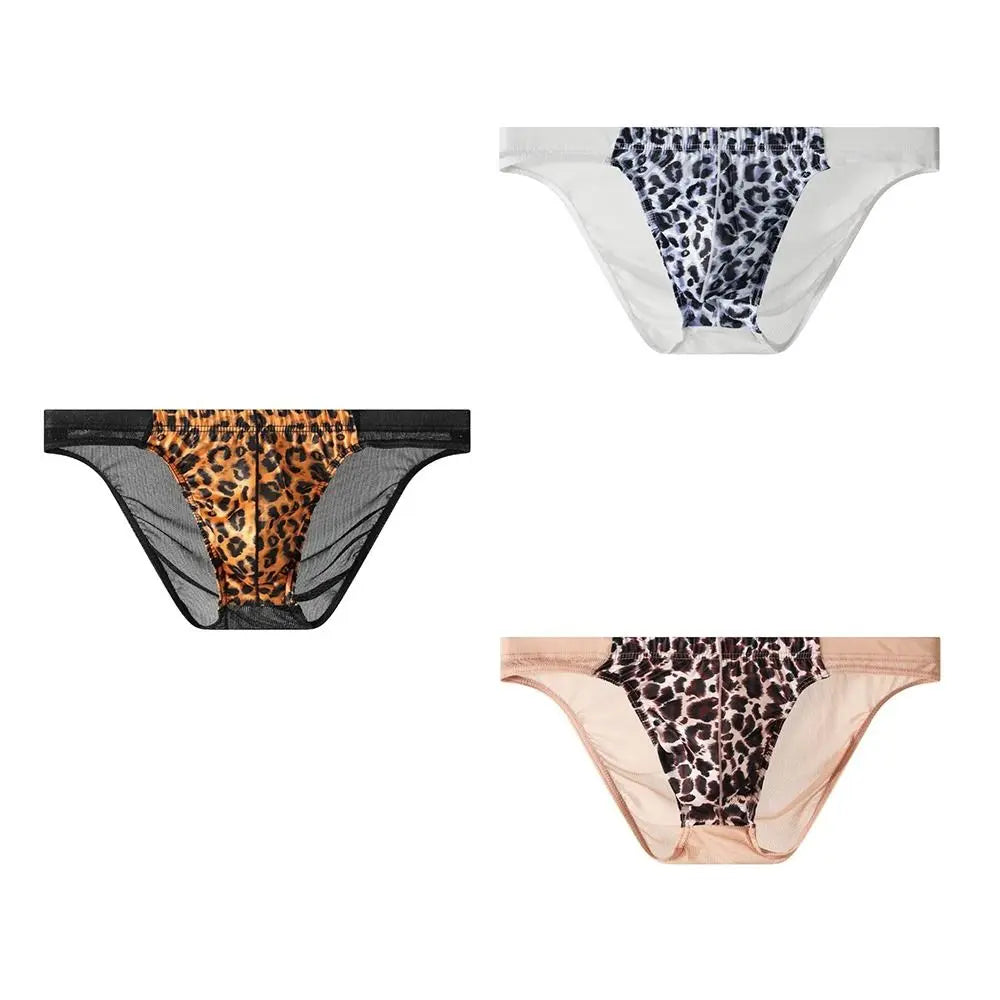 Comfortable Lingerie Leopard Triangle Panties Low Waist Breathable Qme