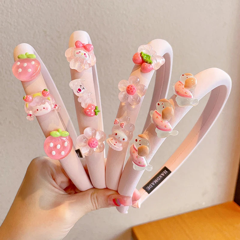 Hello Kitty Kuromi Hair Accessories Cute and Adorable Headbands That Don't Tighten the Hair Versatile Hair Clips and Accessori Qme