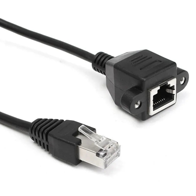 5pcs ESCAME 30cm 60cm Extension Network LAN Screw Cable Panel Male To Female Mount Ethernet Qme