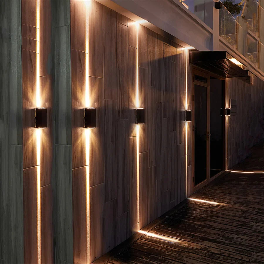 Outdoor Lighting Lens Beam Wall Lamps IP65 Waterproof Aluminum Wall Lights Corridor Garden Shopping Mall Up Down LED Porch Lamp Qme
