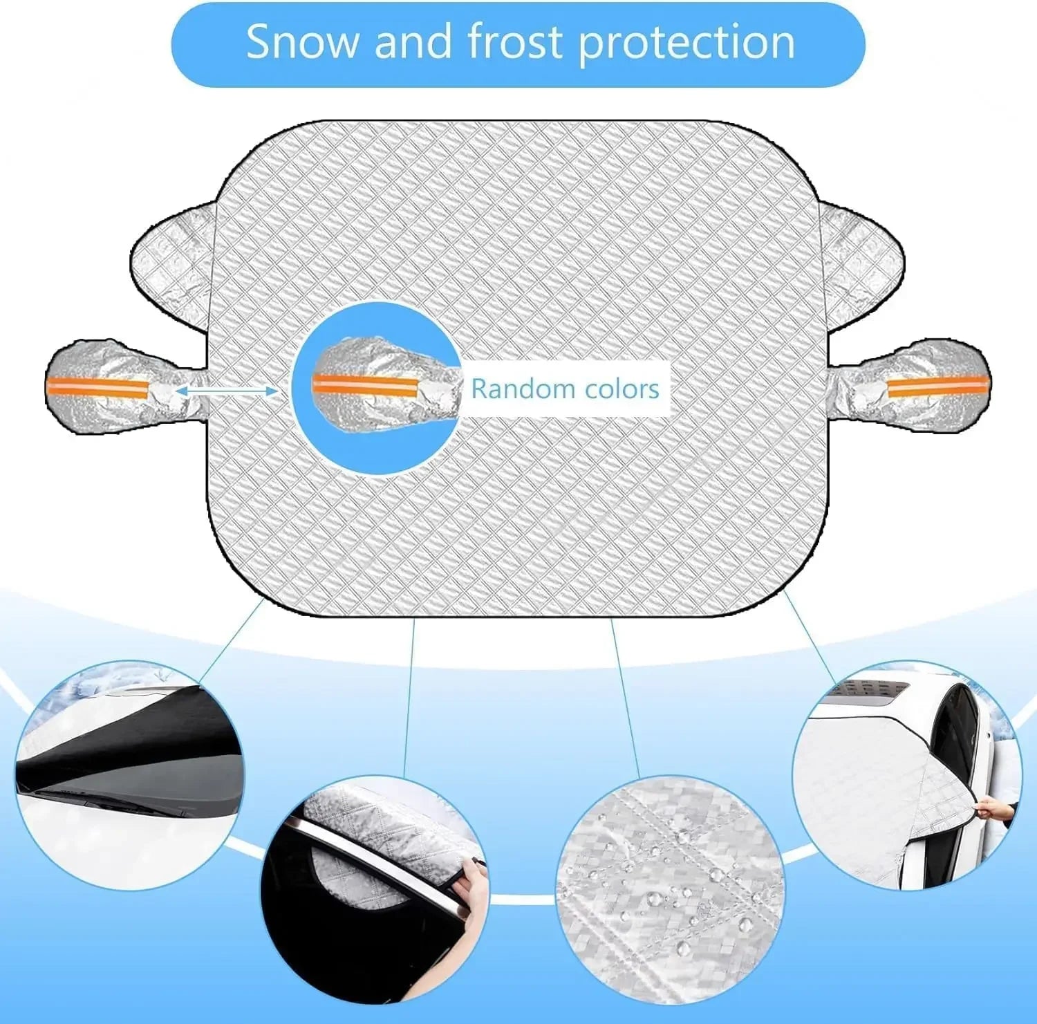 Foldable Car Windshield Sunshade with Storage Pouch,Car Front Window for Top Blocks UV Rays and Sun Heat ,Keeps Vehicle Cooler Qme