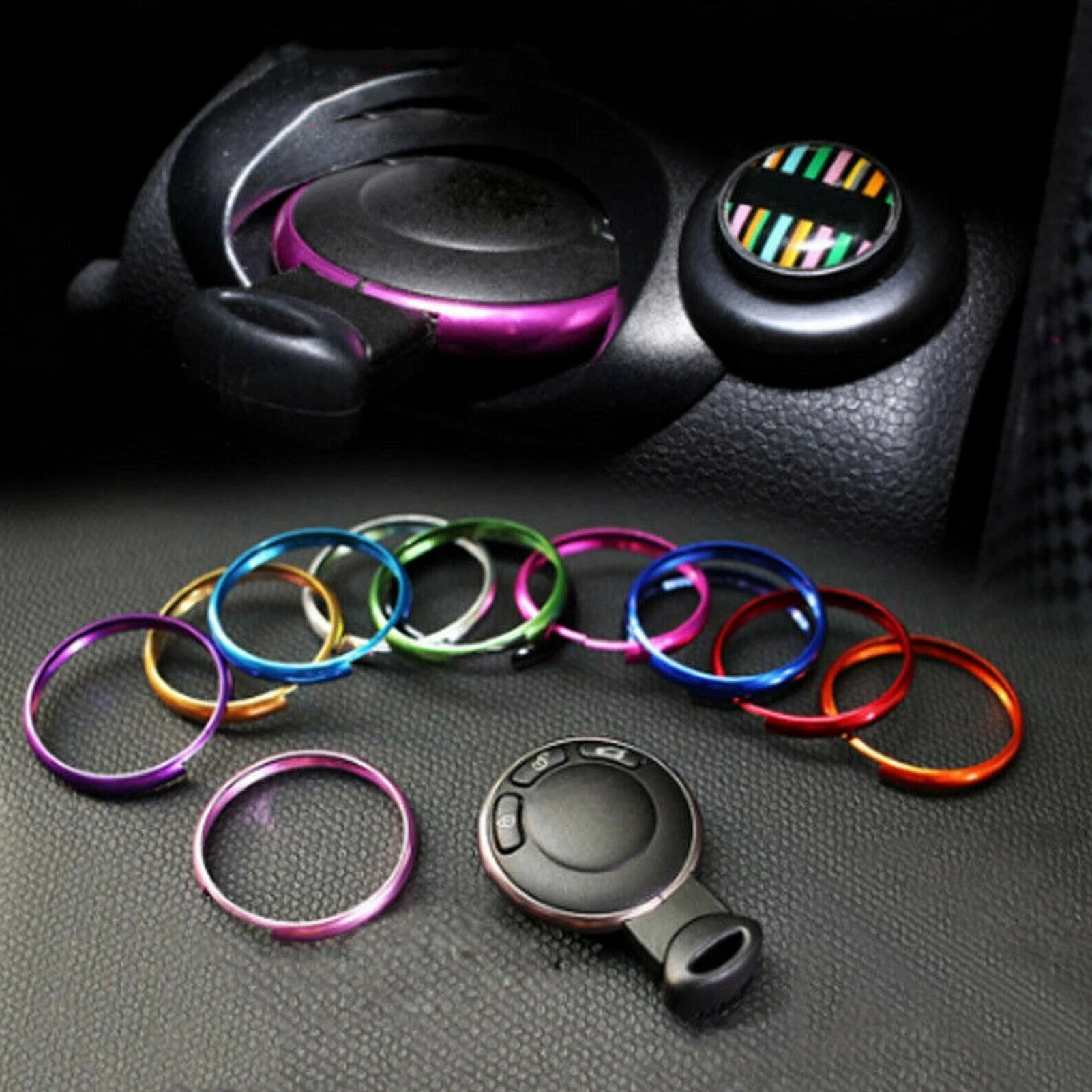 Key Fob Trim Remote Key Fob Trim Aluminum Alloy Replacement for MINI R55 R56 R57 R58 R59 R60 Smart Key Trim Remote Key Qme