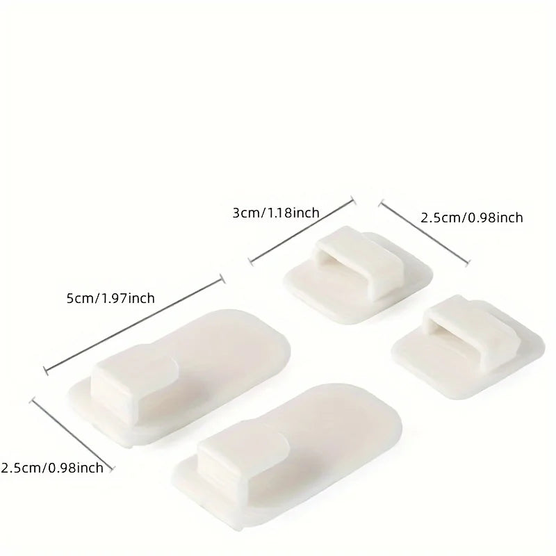 2 Pairs of Multi-functional Adhesive Hooks, Remote Control Hooks, No-nail No-mark Strong Adhesive Hooks, TV , Utility Hooks Qme 4Pcs(2 Pair)