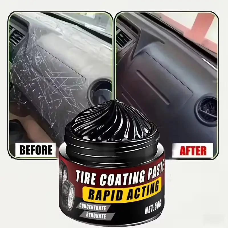 Car Tire Coating Paste Deep Black Shine Restorer Long-lasting Qme