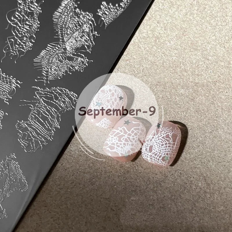 Lace Nail Art Templates High-precision Transfer Stainless Steel Qme Default Title