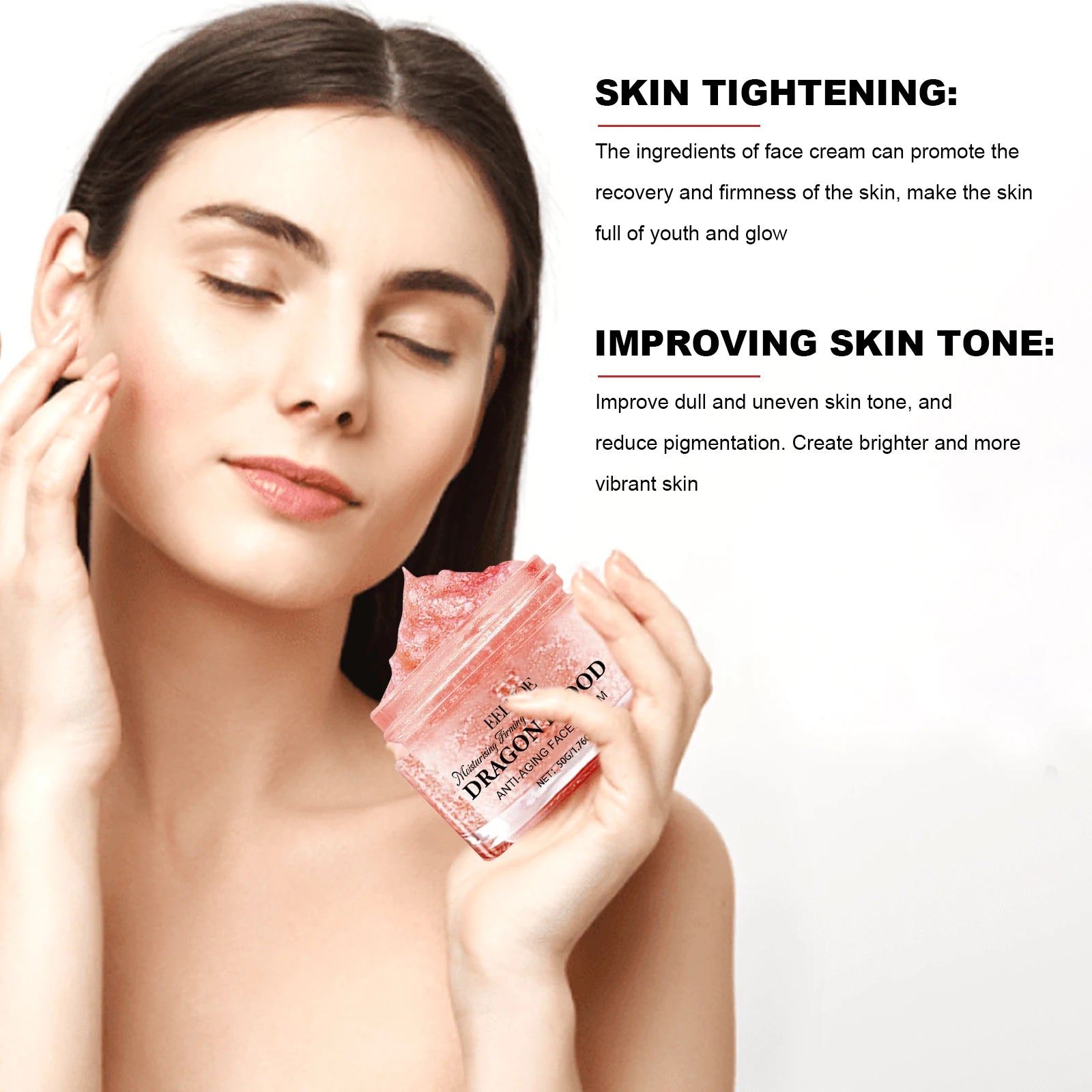 Dragon Blood Face Cream Fade Fine Lines Pore Shrinking Facial Rejuvenation Nourishing Brightening Firming Moisturizing Cream Qme