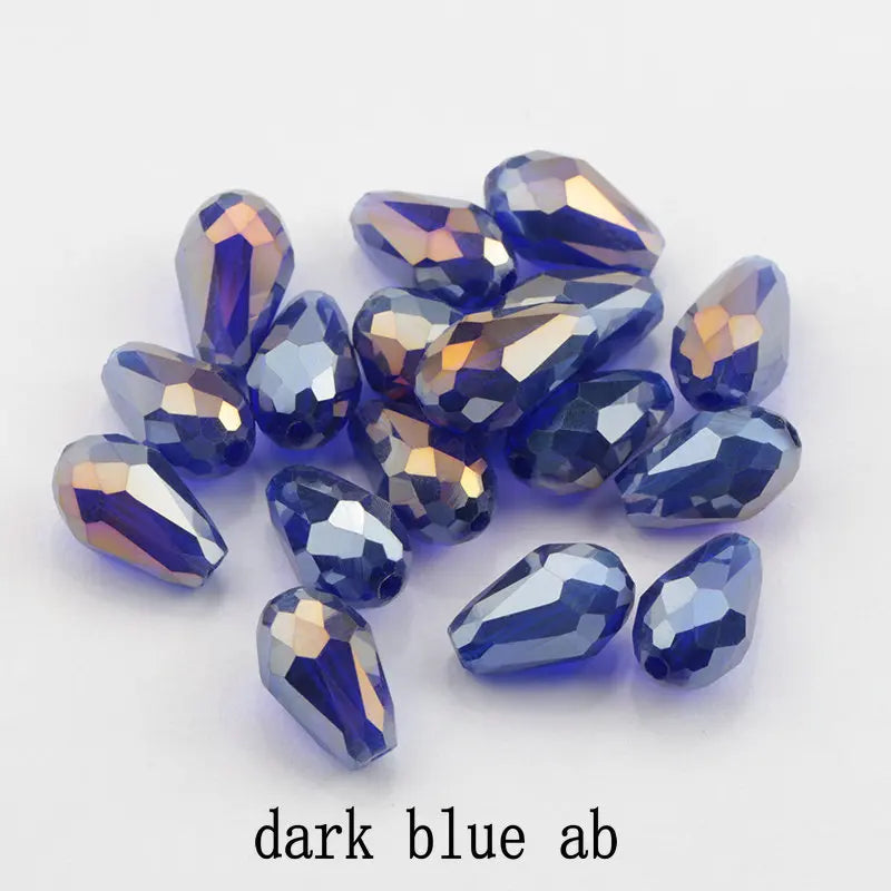 6x8MM 70PCS Faceted Austria Waterdrop Crystal Beads for Jewelry Making Teardrop Glass Beads DIY Bracelet Earring Supplies Qme 2-70pcs