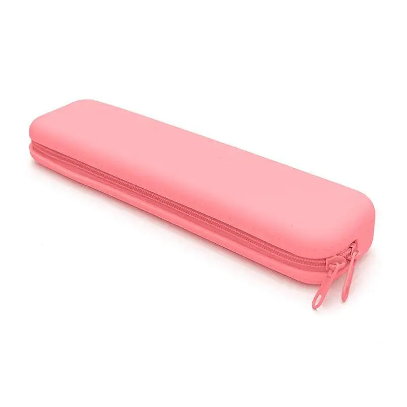 Silicone Pencil Case Waterproof Soft Large Capacity Durable Pen Pouch Qme Pink