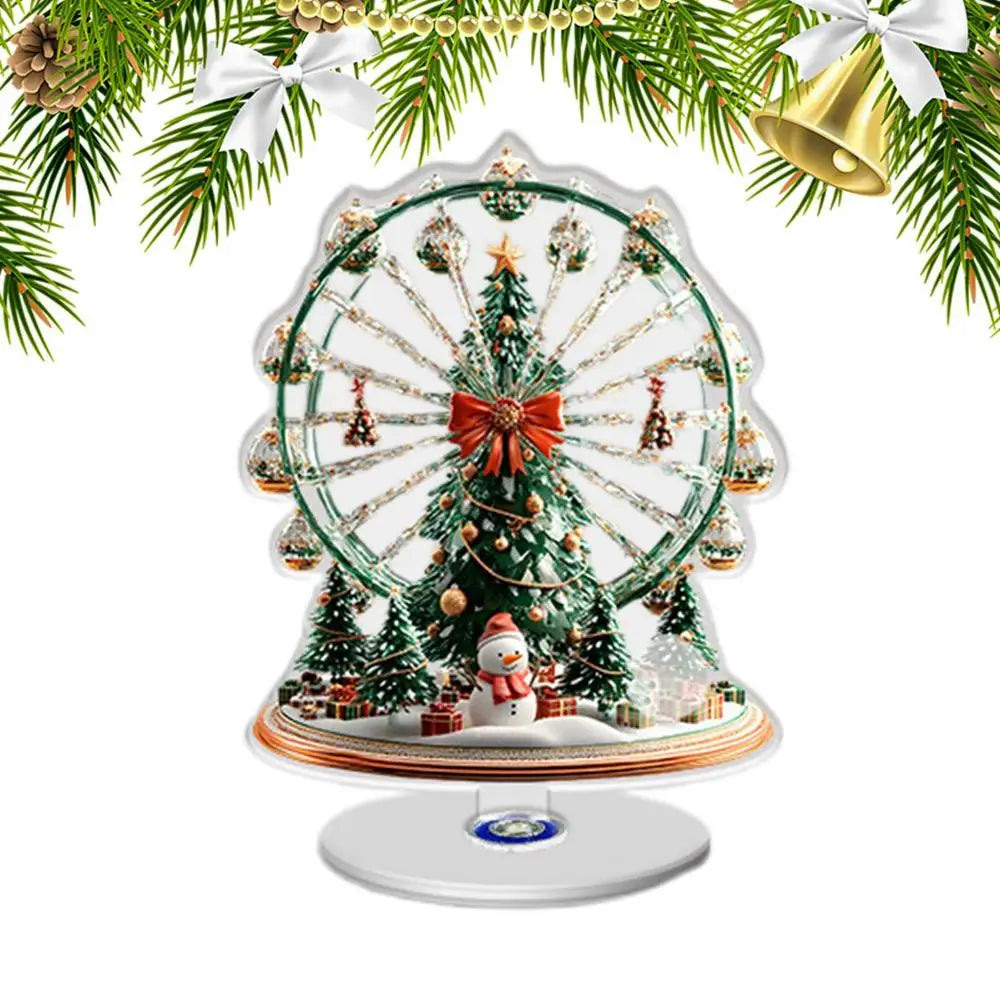 Christmas Table Decor 2D Vintage Ferris Wheels Rotating Base Tree Qme A China Mainland