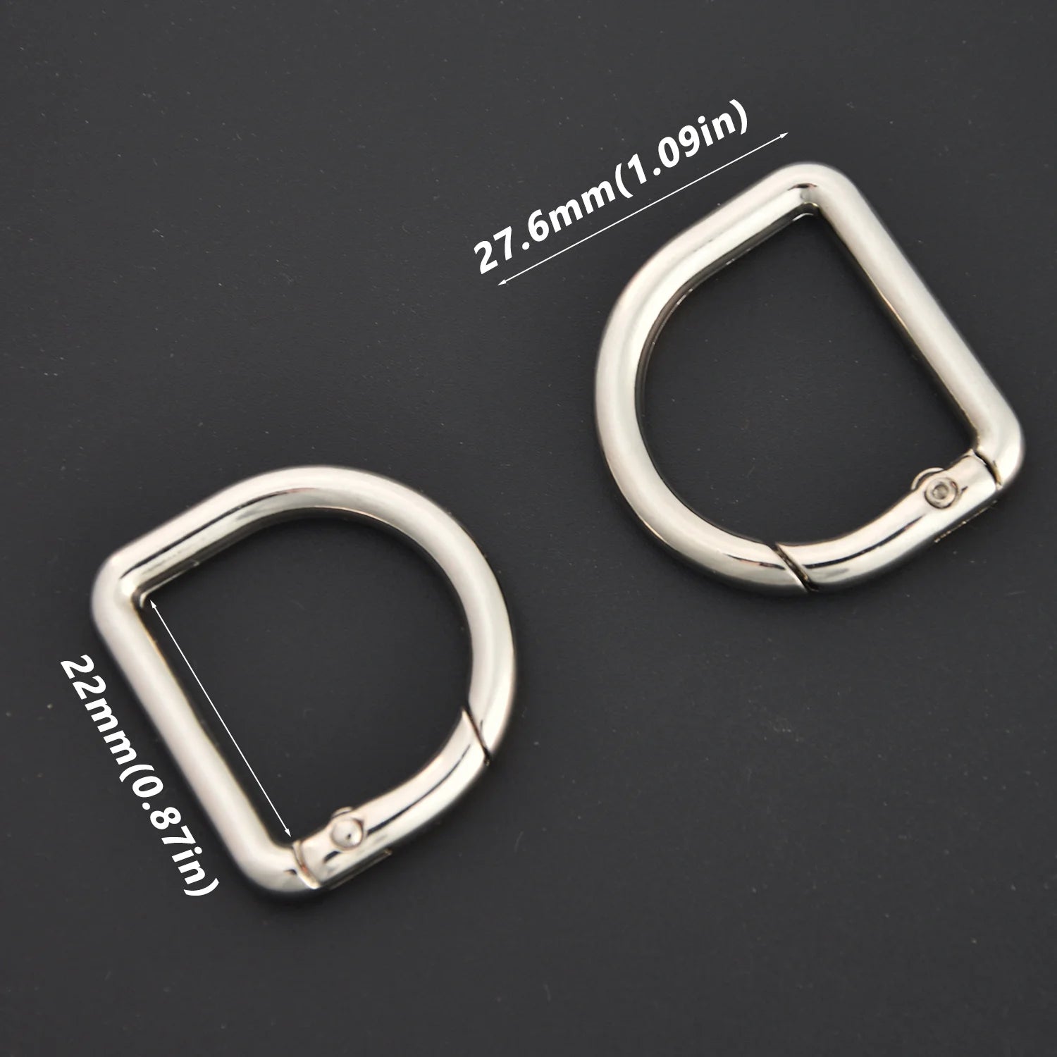 Spring Open D Ring Buckle Zinc Alloy Snap D Ring Clasp DIY Bag Hardware Accessories For Purse Handbag Strap Connect Hook Qme
