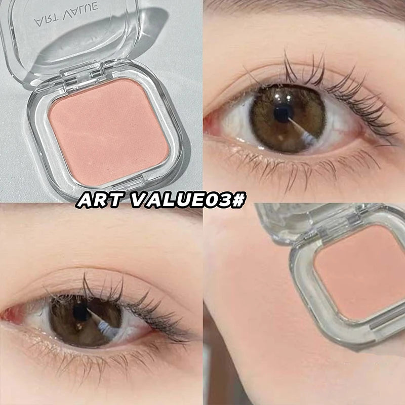ART VALUE Single Color Eye shadow Shimmer Matte Delicate Long-lasting Makeup High Gloss Brightening Silkworm Eyeshadow Palette Qme 03