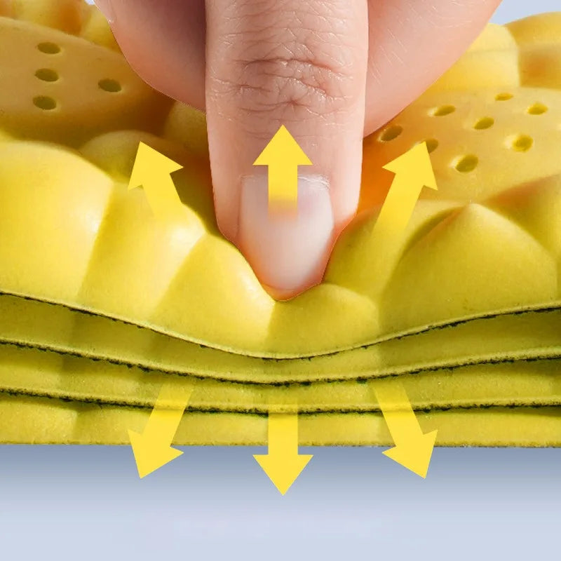 4D Cloud Technology Sports Insoles for Shoes PU Sole Soft Breathable Shock Absorption Cushion Running Orthopedic Care Insoles Qme