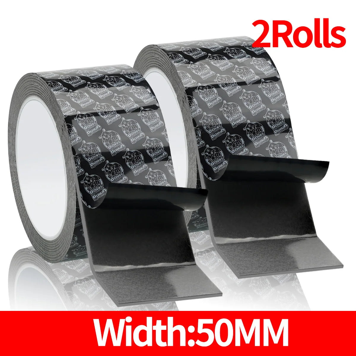 Double Sided Adhesive Tape, High Viscosity Car Fixed Adhesive, High Temperature Resistant, Waterproof No Marks,No Trace Adhesive Qme 50mmX2.5M-2PCS 1.2mm