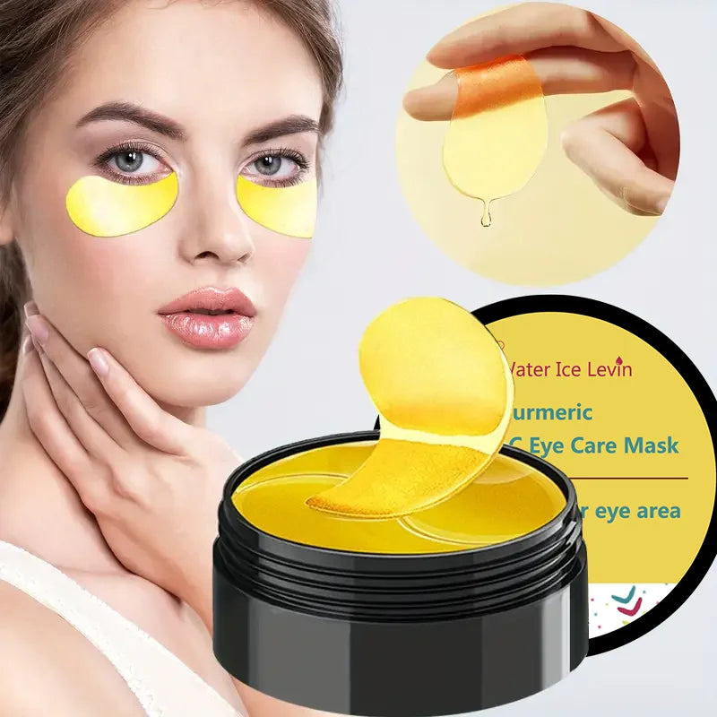 Turmeric vitamin C Eye Mask Anti Wrinkle Remove Dark Circle Eye Bags Puffiness Reduce Fine Line Firming Brightening Eye Patches Qme