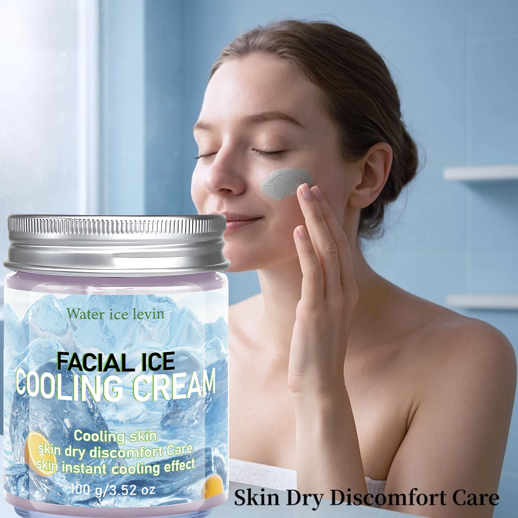 Natural Gentle Facial Ice Cooling Cream with Collagen, Refreshing Dry Skin Daily Care Qme