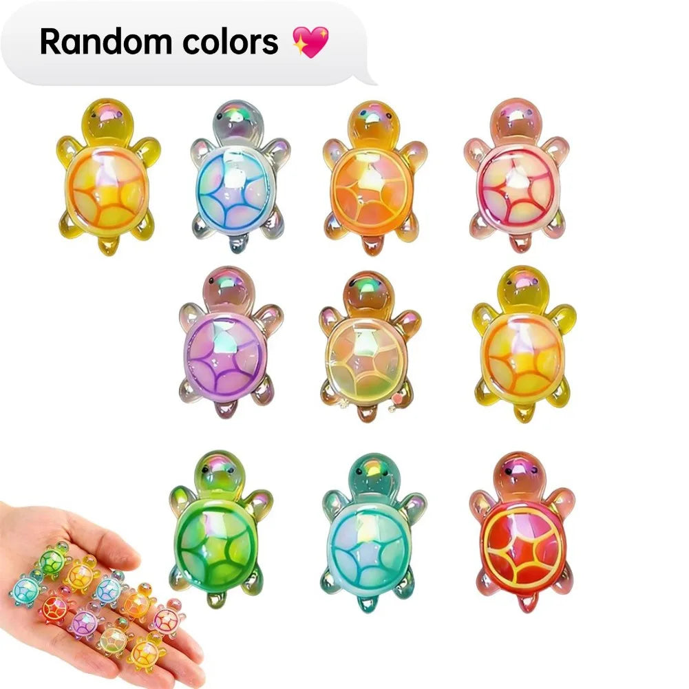 10Pcs Cute Mini Laser Turtle Ornaments Cute Mini Turtle Miniatures Micro Landscape Kids Toys Home Decor Gift New style Qme 10pcs