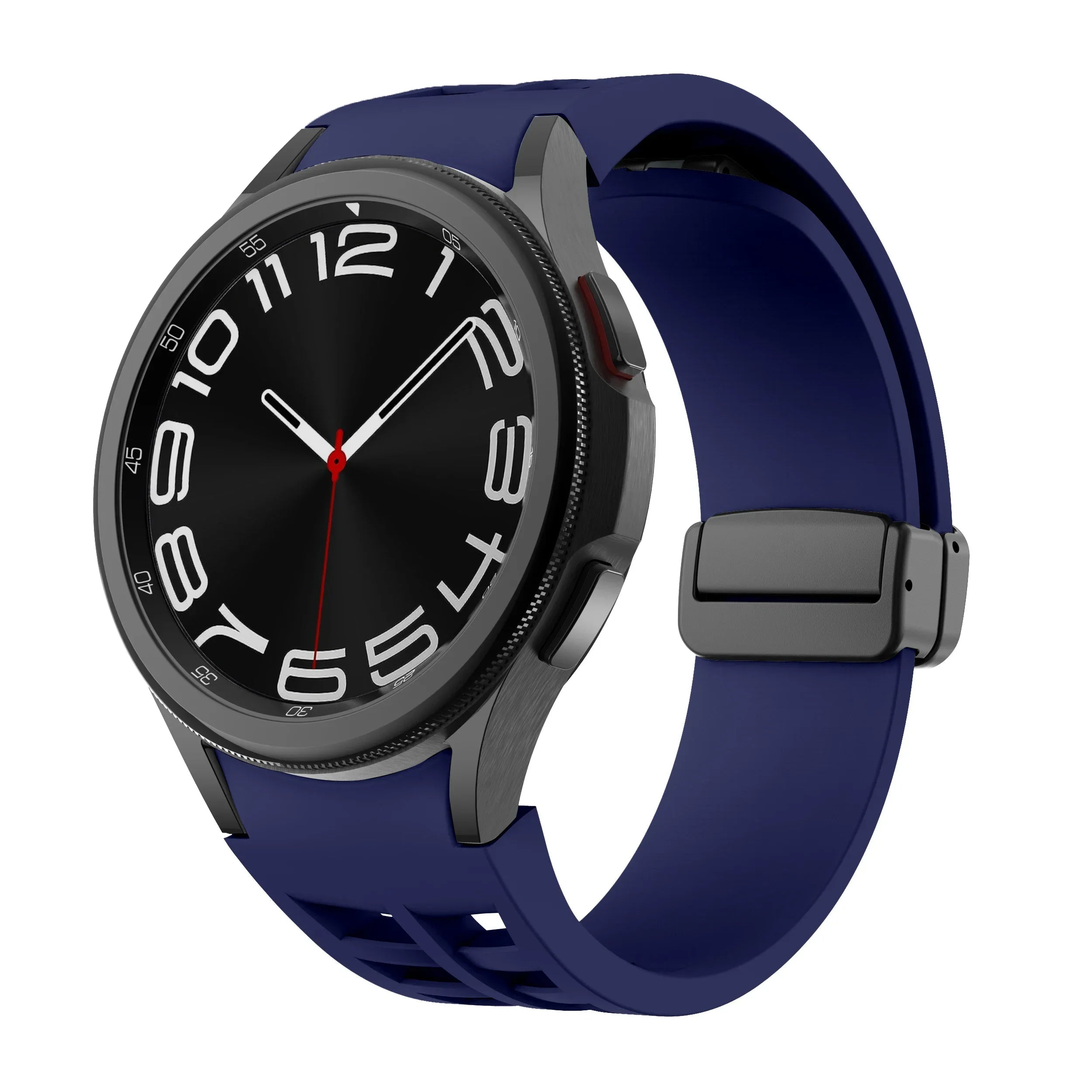 Magnetic Silicone Band for Samsung Galaxy Watch 6 Classic 43 47mm 4 42 46mm 5 Pro 45mm No Gaps Loop Strap for 4/5/6/7 40 44mm Qme