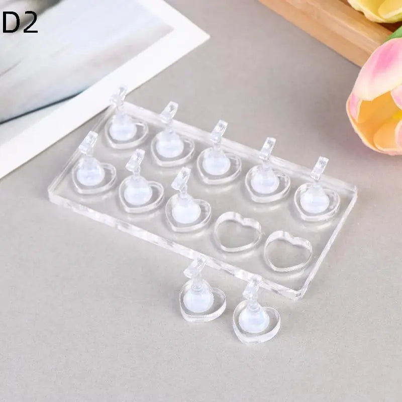 Non-magnetic Nail Display Acrylic Stand Tips Holder Practice Qme D2