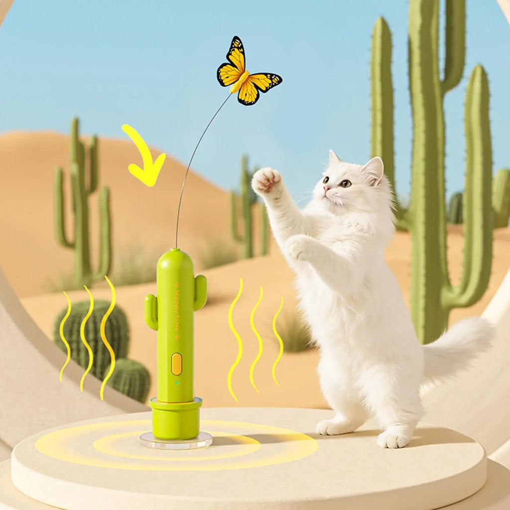 Cat Toys 2 Mode Rechargeable Electric Self-Play Stick With Suction Cup Indoor Cat Toys For Home Furniture Couch Corner Floor Qme