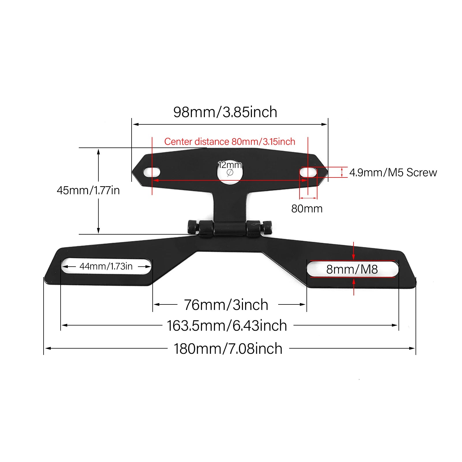 Motorcycle License Plate Bracket Taillight Mount Support Folding Number Plate Frame Holder Mount Universal Motorbike Accessories Qme