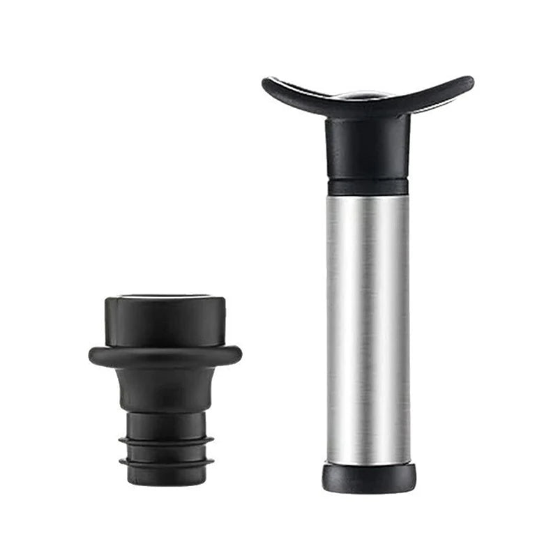 Advanced Wine Stoppers Stainless Steel Manual Vacuum Pump Wine Saver Reusable Wine Bottle Stopper Sealer Keep Wine Fresh Qme