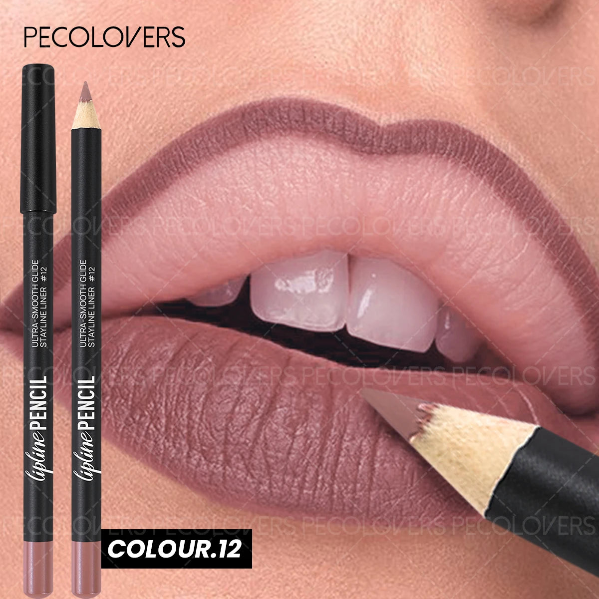 1PC Lipliner Lipstick, Plump and Charming Lips, Nude Brown, with A Variety of Makeup, Lip Cosmetics Qme 12