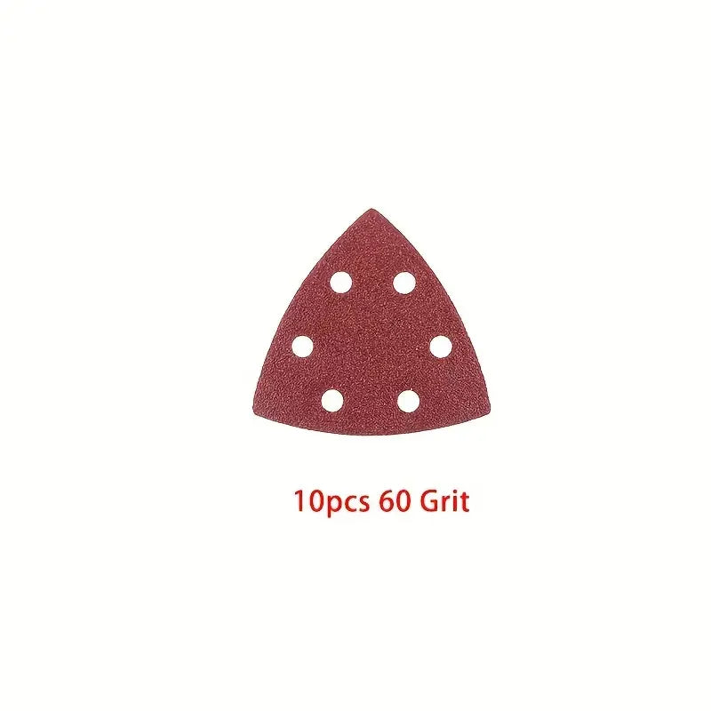 10/60pcs Triangle Sanding Pads 6 Holes Multi-Grit 40-320 Efficient Dust Extraction Design Angle Grinder & Delta Sanders Qme 10Pcs 60Grits