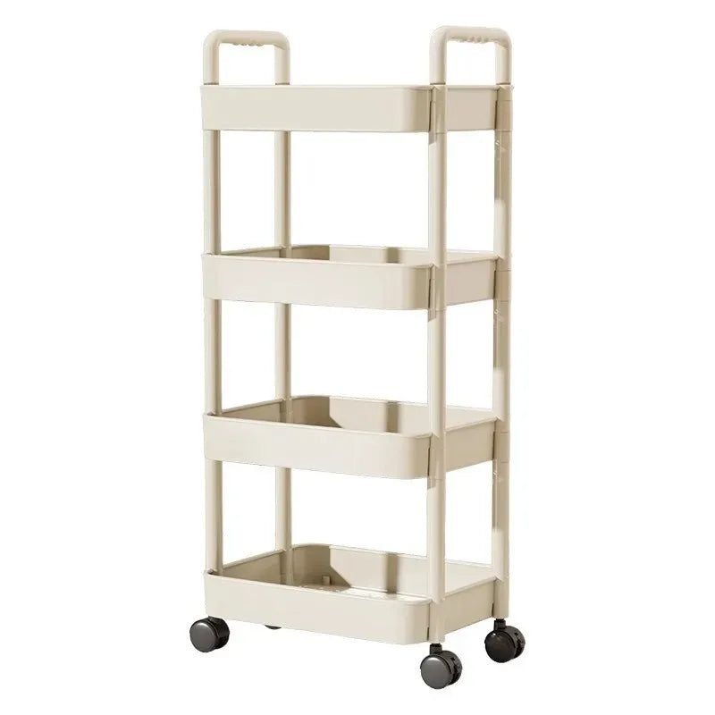 Trolley Handlebar Storage Rack Floor-standing Multi-layer Kitchen Qme