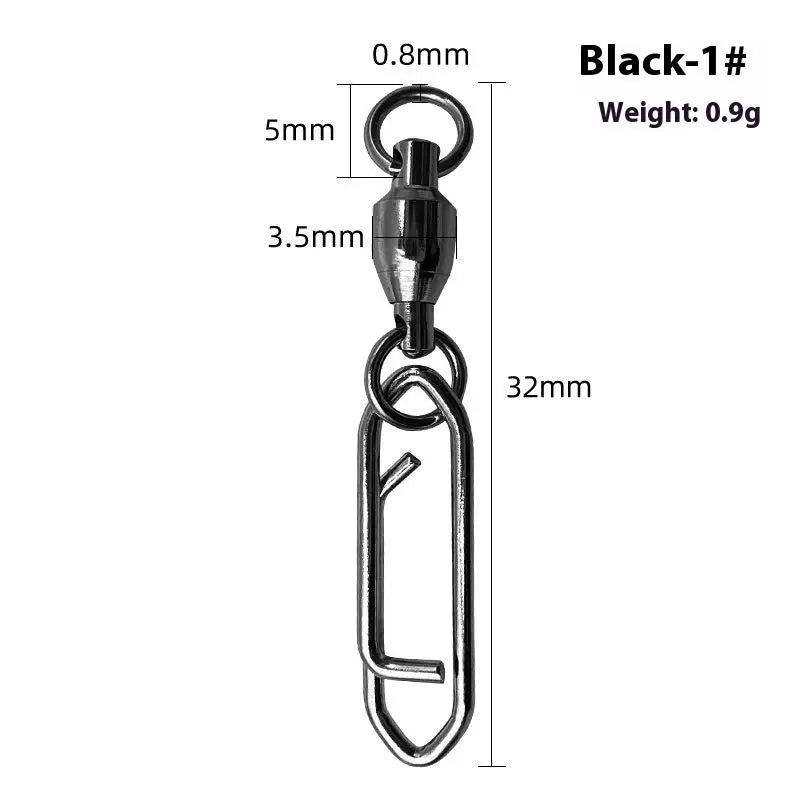 Fishing Rolling Swivel Power Clips Quick Change Snap Swivels Qme 1 Black