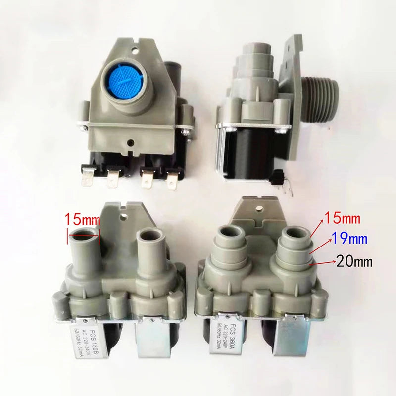Universal Double-head Water Inlet Valve, Automatic Washing Machine Double Coarse Mouth Solenoid Valve. Qme