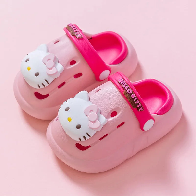 Hello Kitty Kuromi Cartoon Slippers Non-Slip House Slippers Two-Tone Slip-On Sandals House Slippers Qme 4 17cm Sizes26-27